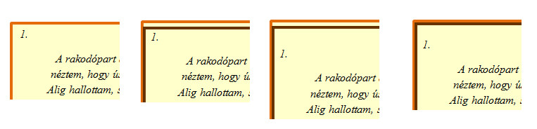 A képen a dupla szegély szerkesztésének lépései láthatóak